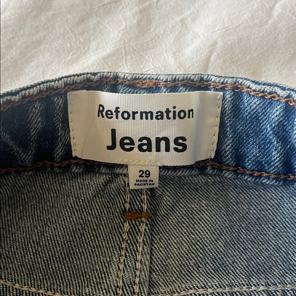 Reformation Rayna Low Rise Boot Cut Classic Women's Blue Jeans sz 29 - Picture 11 of 12